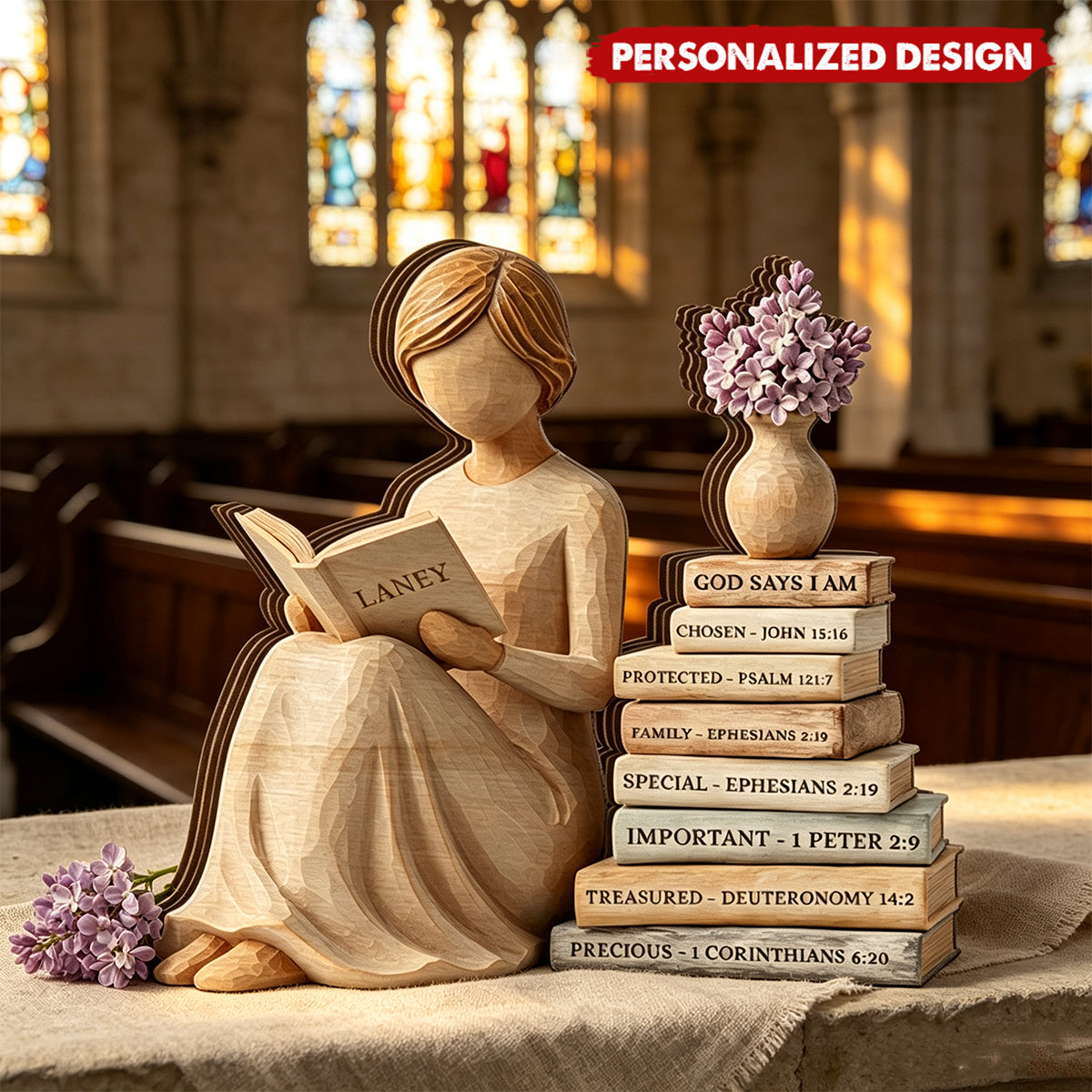 Personalized Scripture Wooden Plaque personalization view for Mom