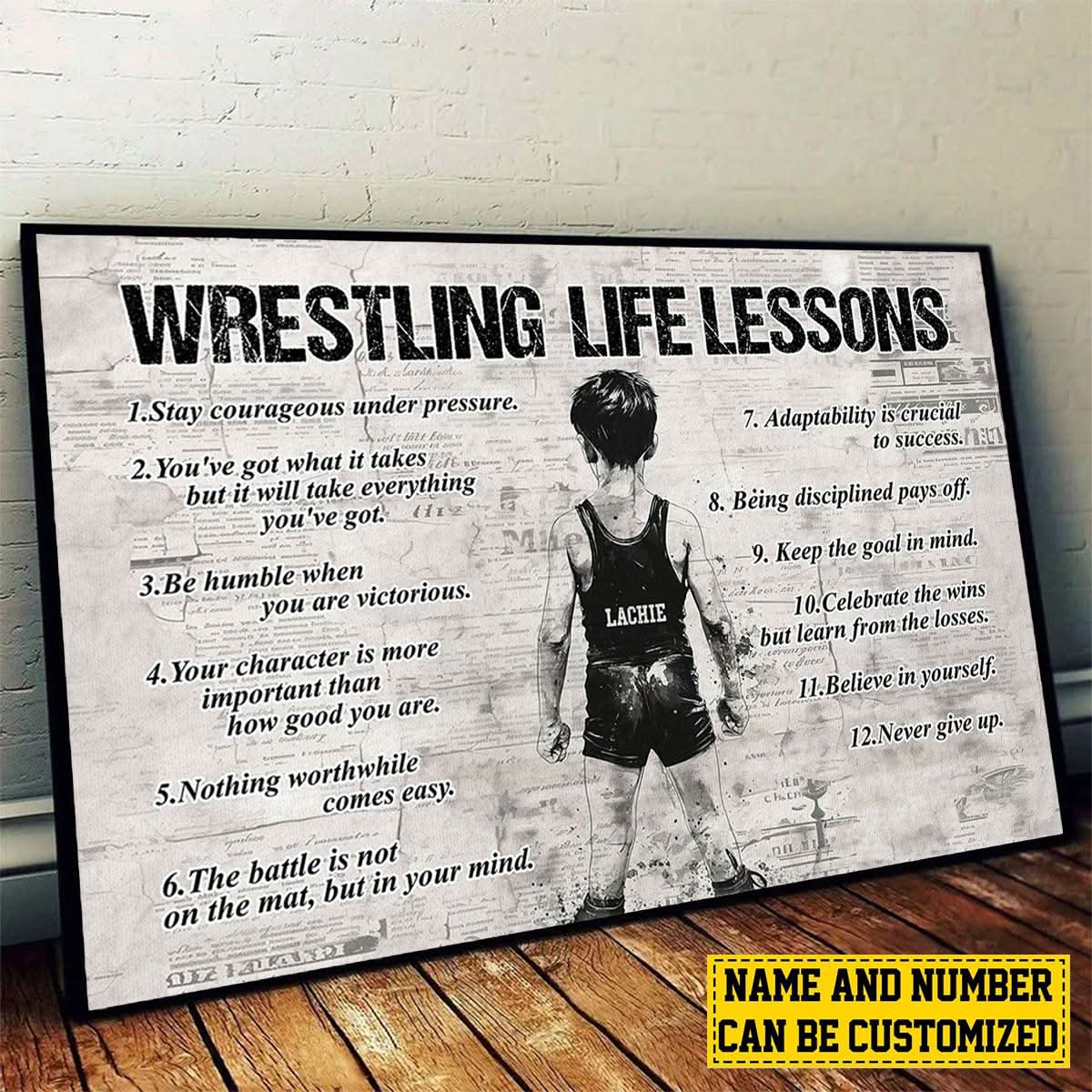 Personalized Wrestling Poster / Canvas - “Life Lessons” Wall Art for Boys & Girls