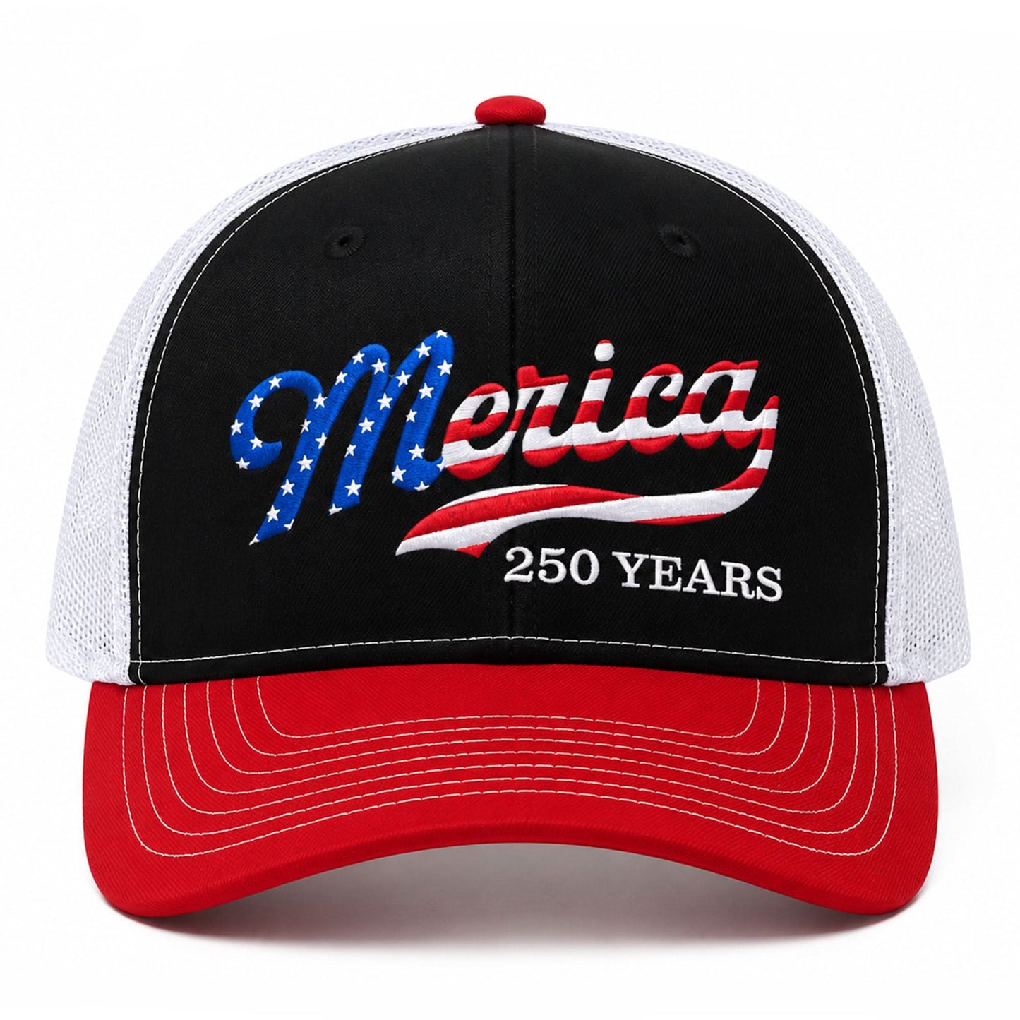 USA Patriotic Merica 250 Years Embroidered Trucker Hat HO82 902720