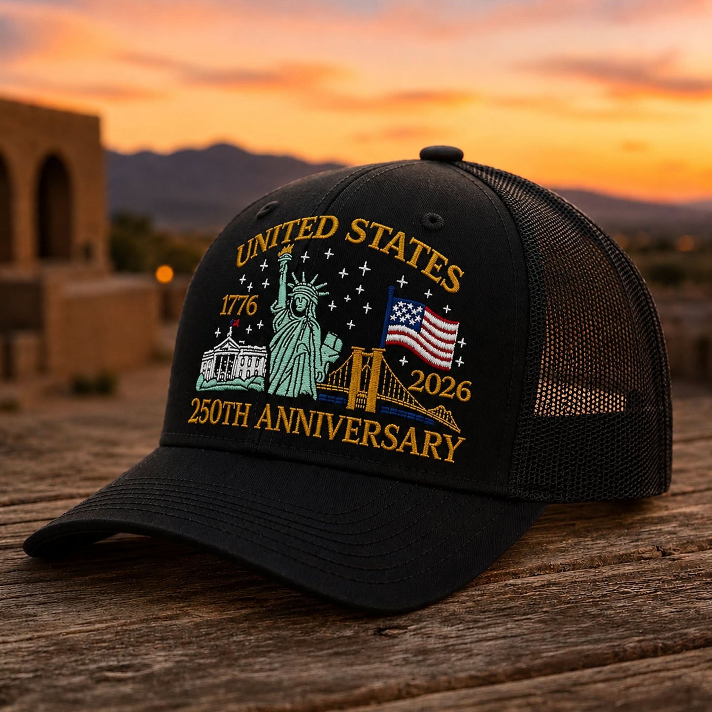 250th Anniversary USA Hat USA Patriotic Embroidered Trucker Hat HO82 902874