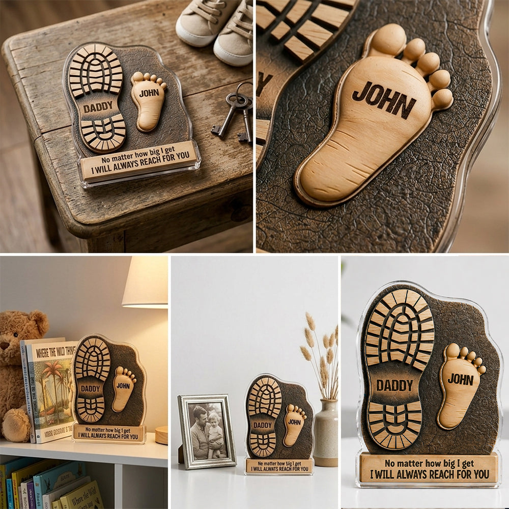 Plaque material and size view - Personalized Dad Acrylic Plaque