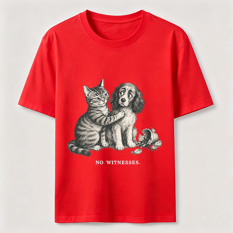 No Witnesses Cat And Dog Tee