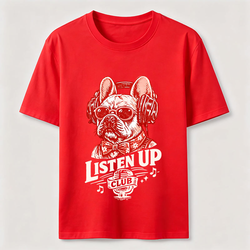 Listen Up Frenchie Music Tee