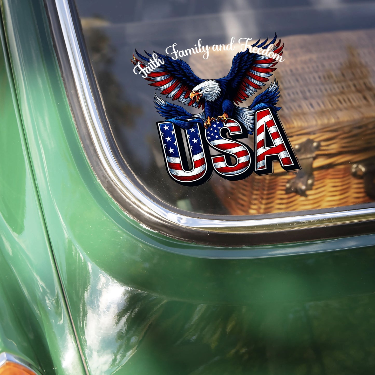 Faith, Family & Freedom 250 Years of America Car Window Decal Sticker LM32 895837