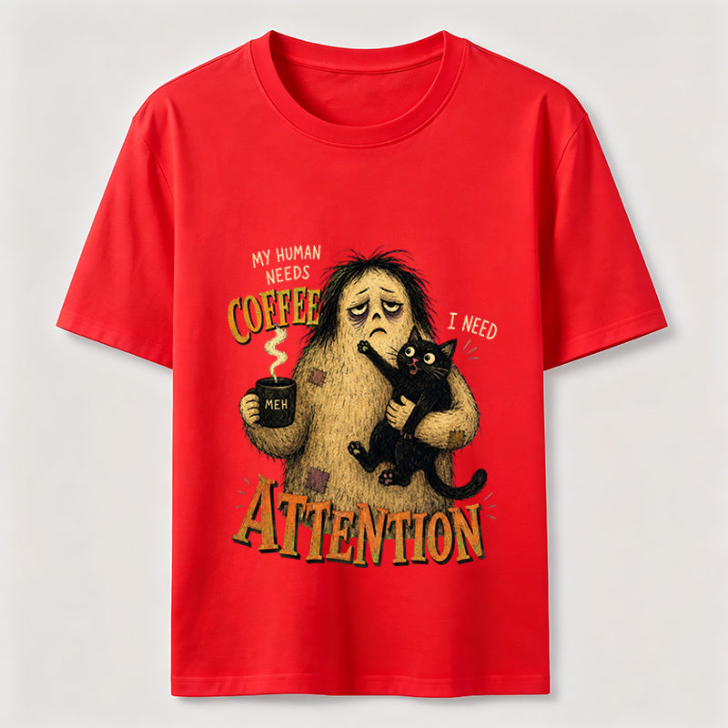 Coffee And Attention Cat T-Shirt