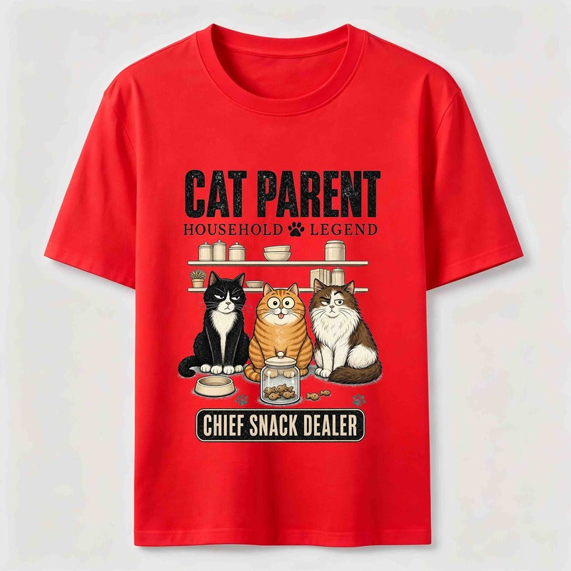 Multi Cat Parent Chief Snack Dealer Cute Cat Lover T-Shirt
