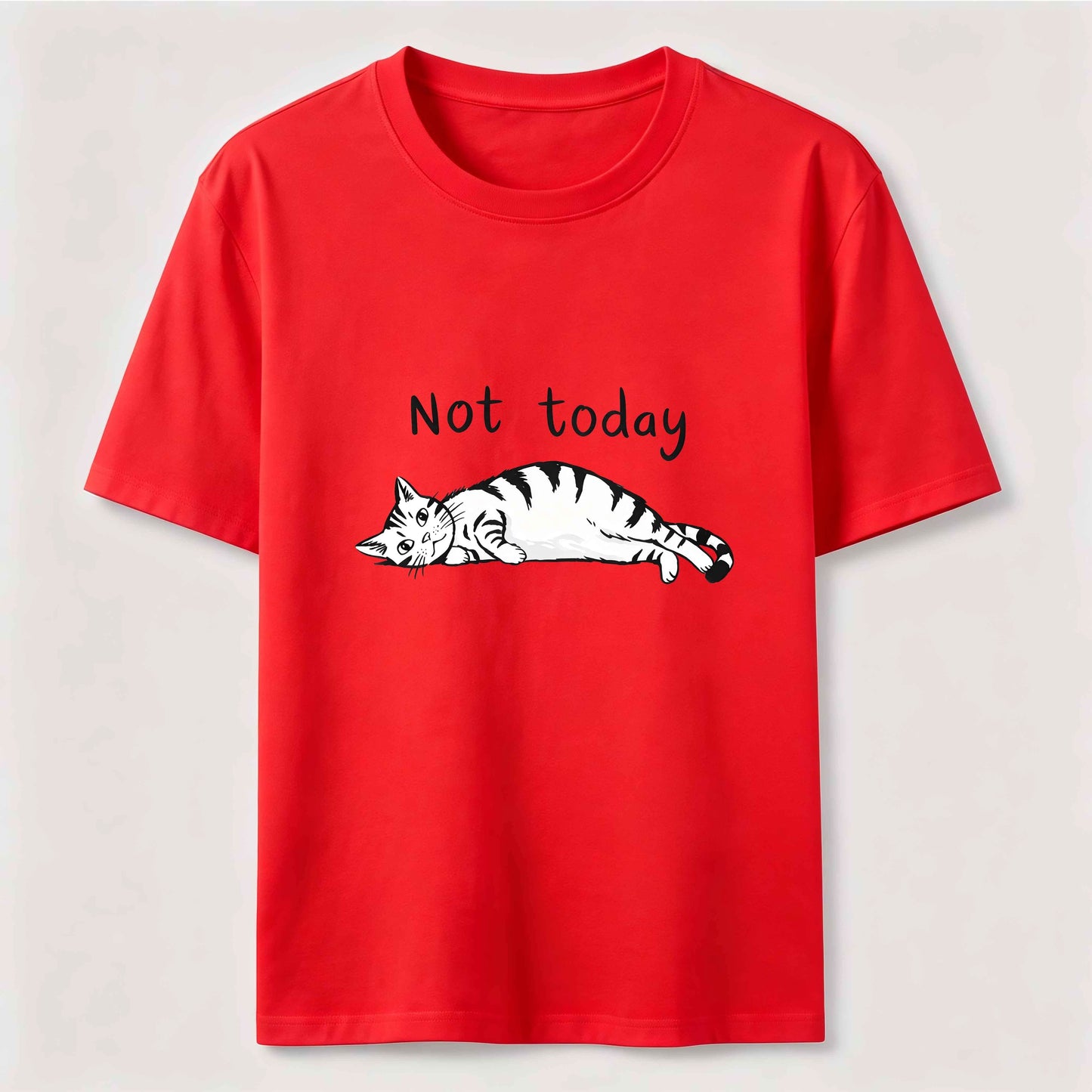 Not Today Funny Lazy Cat Graphic Tee