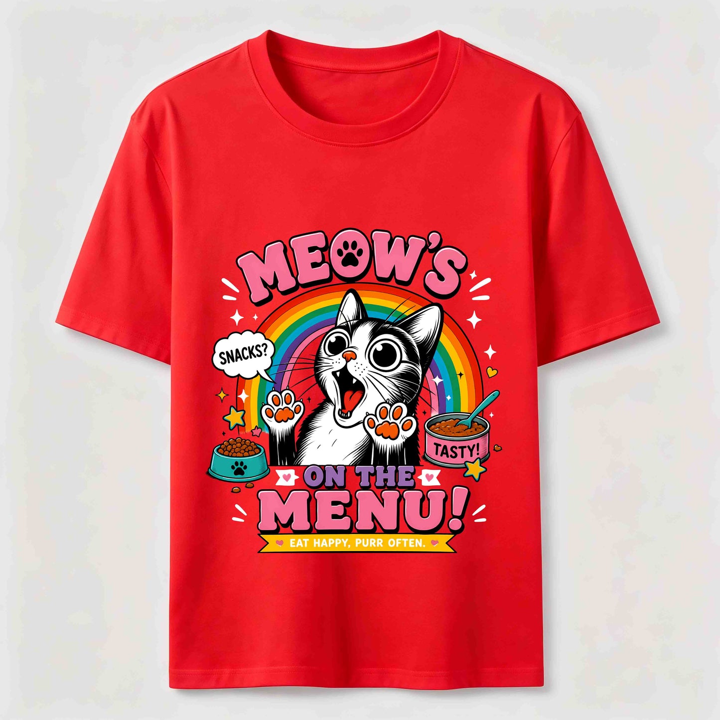 Meows On The Menu Cat Tee