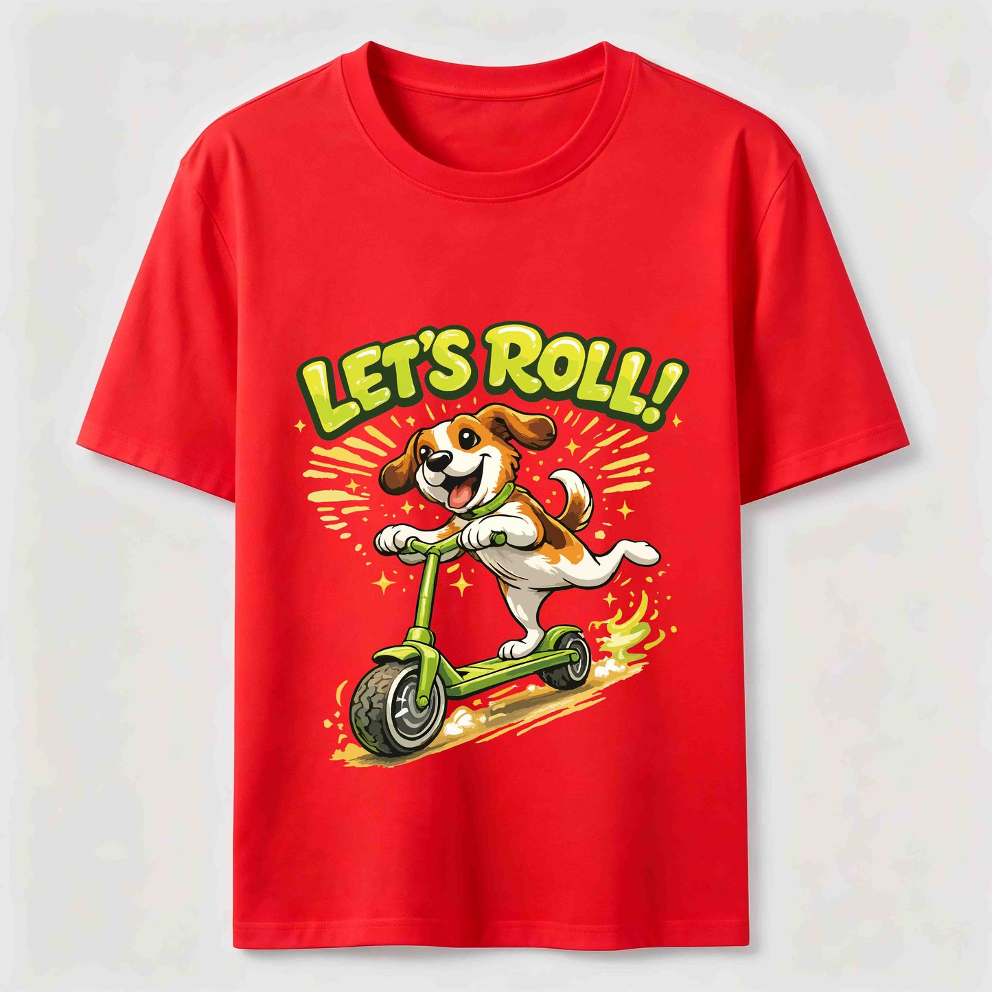 Let's Roll Scooter Dog T-Shirt