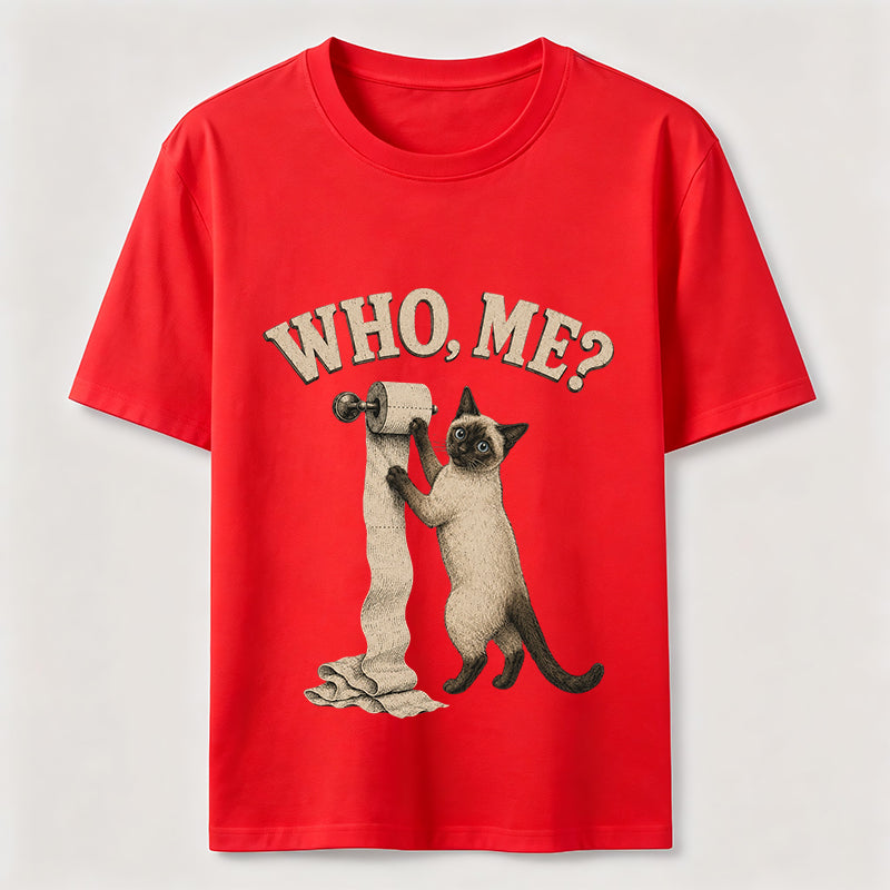 Who Me Toilet Paper Cat Tee
