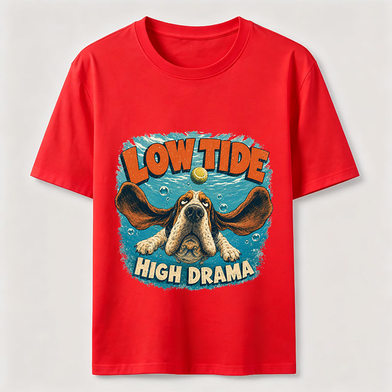 Low Tide High Drama Basset Hound T-Shirt