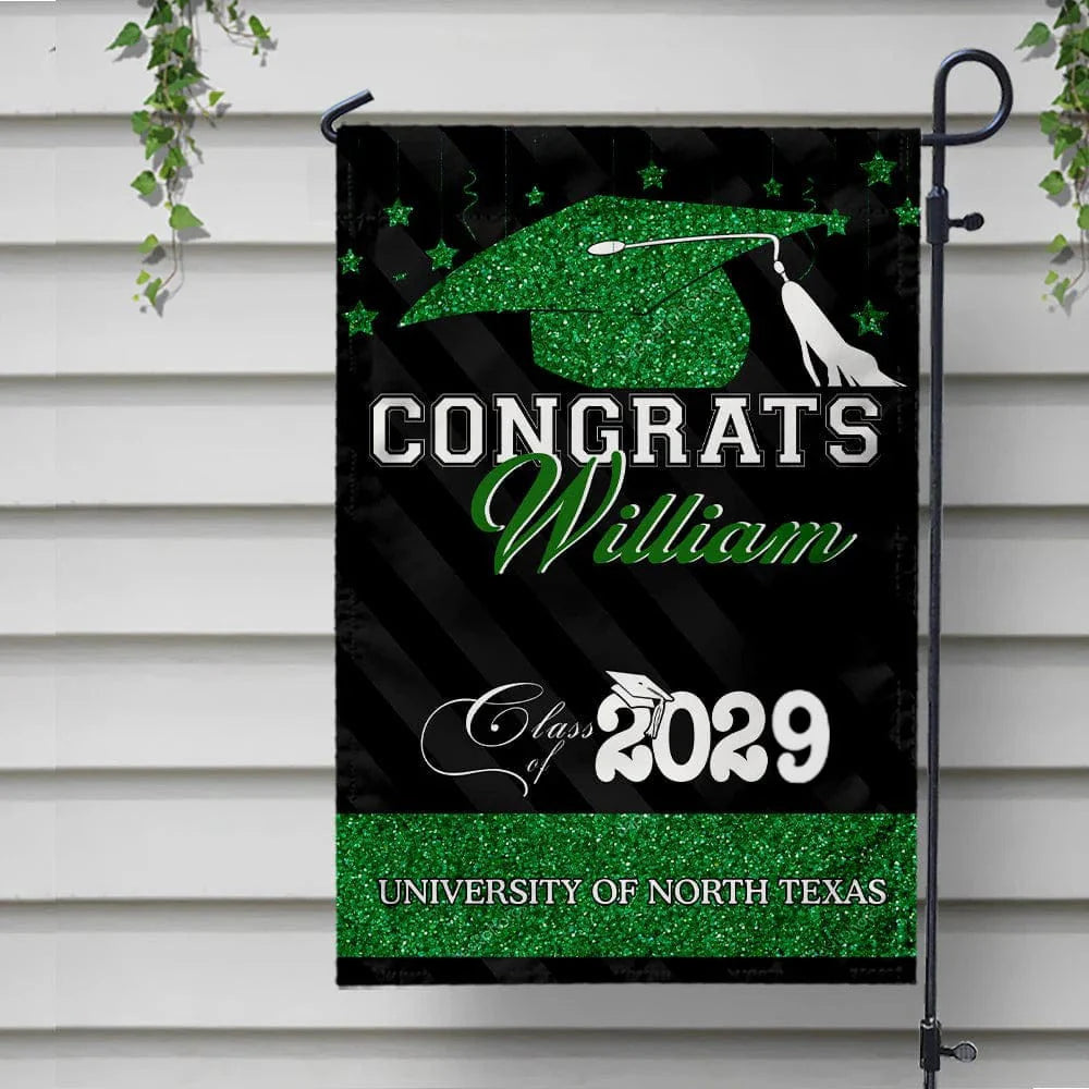 Personalized Graduation Garden Flag with Congrats Class of 2026 name and school info image 9