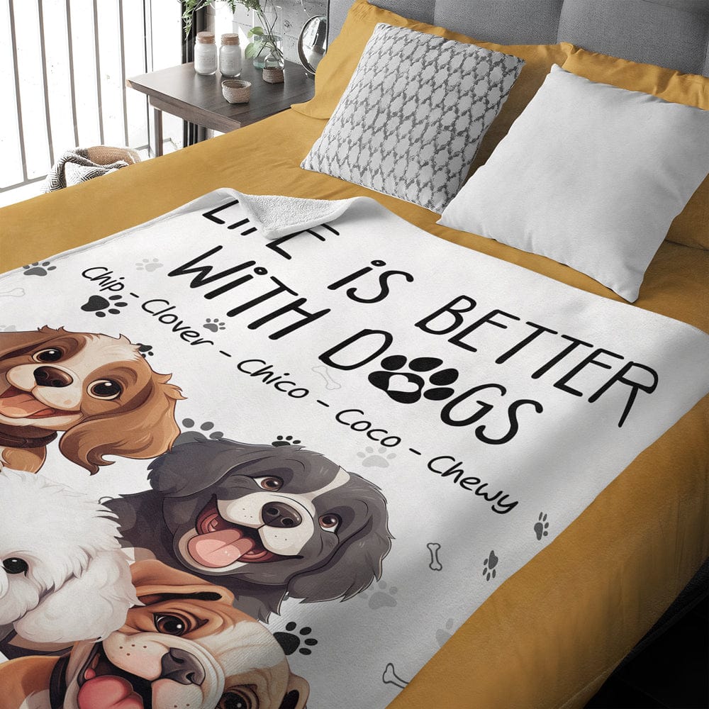 PRINTS10 Life Is Better With Dog Blanket For Dog Lover TH10 892435