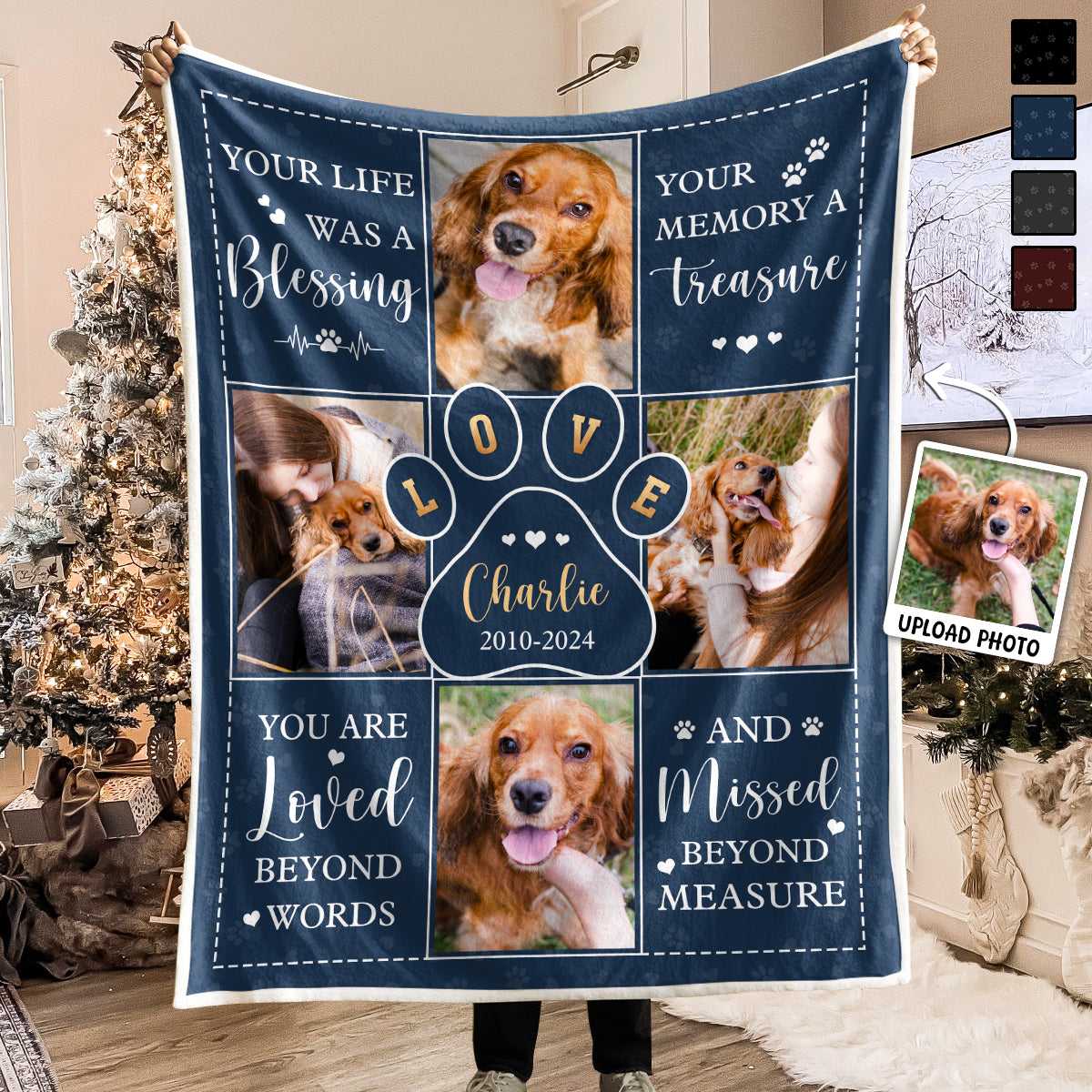 Custom Photo Your Life Was A Blessing  - Personalized Photo Blanket