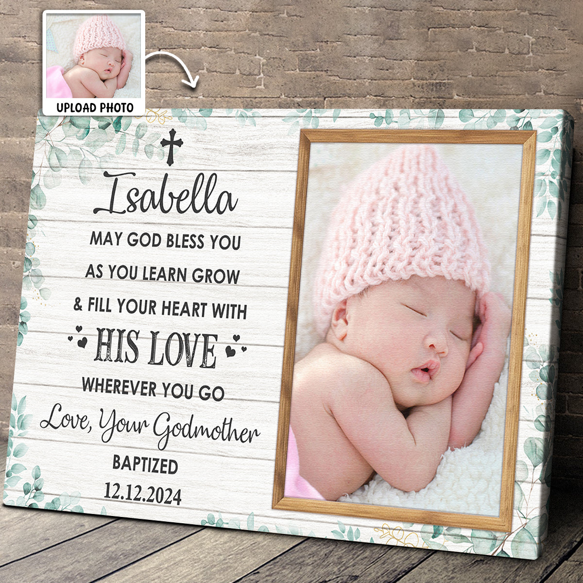 May God Bless You - Personalized Custom Photo Canvas / Poster