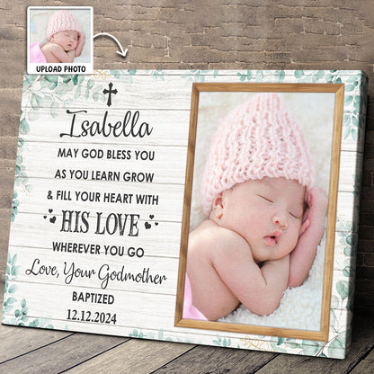 May God Bless You - Personalized Custom Photo Canvas / Poster