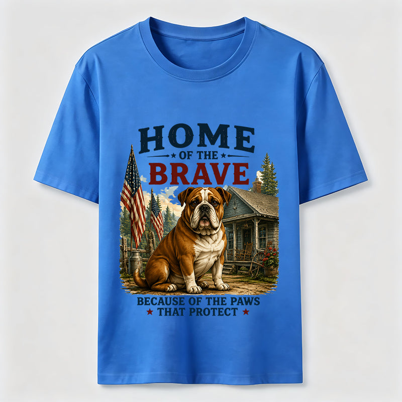 Home of the Brave Patriotic Bulldog T-Shirt