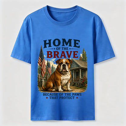 Home of the Brave Patriotic Bulldog T-Shirt