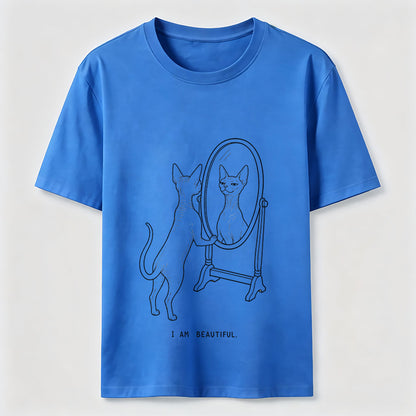 I Am Beautiful Cat Shirt Self Confident Cat Lover Graphic Tee