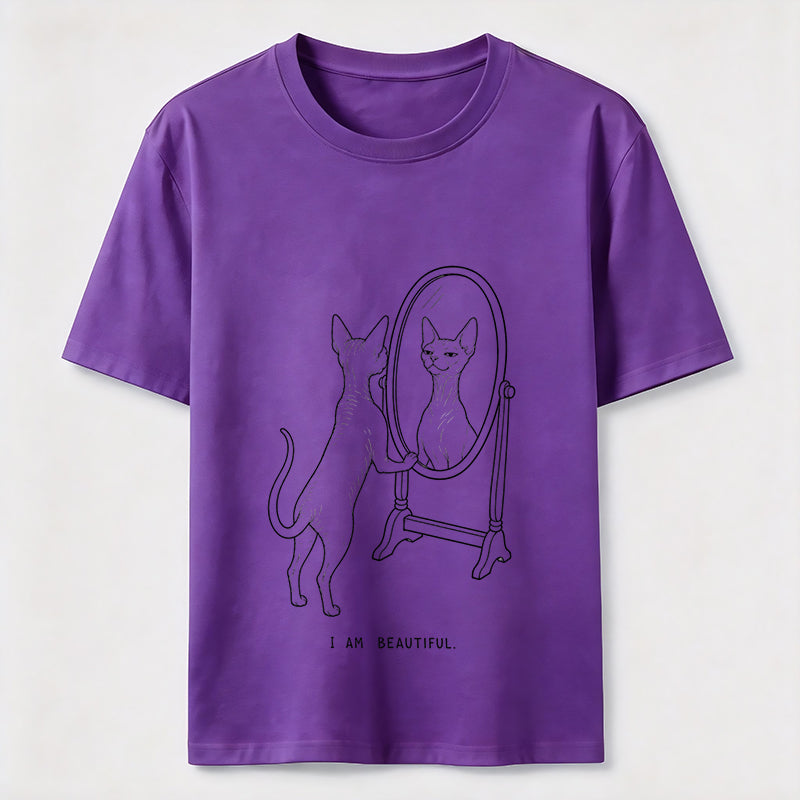 I Am Beautiful Cat Shirt Self Confident Cat Lover Graphic Tee
