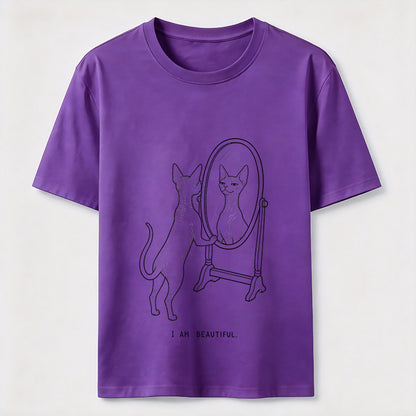 I Am Beautiful Cat Shirt Self Confident Cat Lover Graphic Tee
