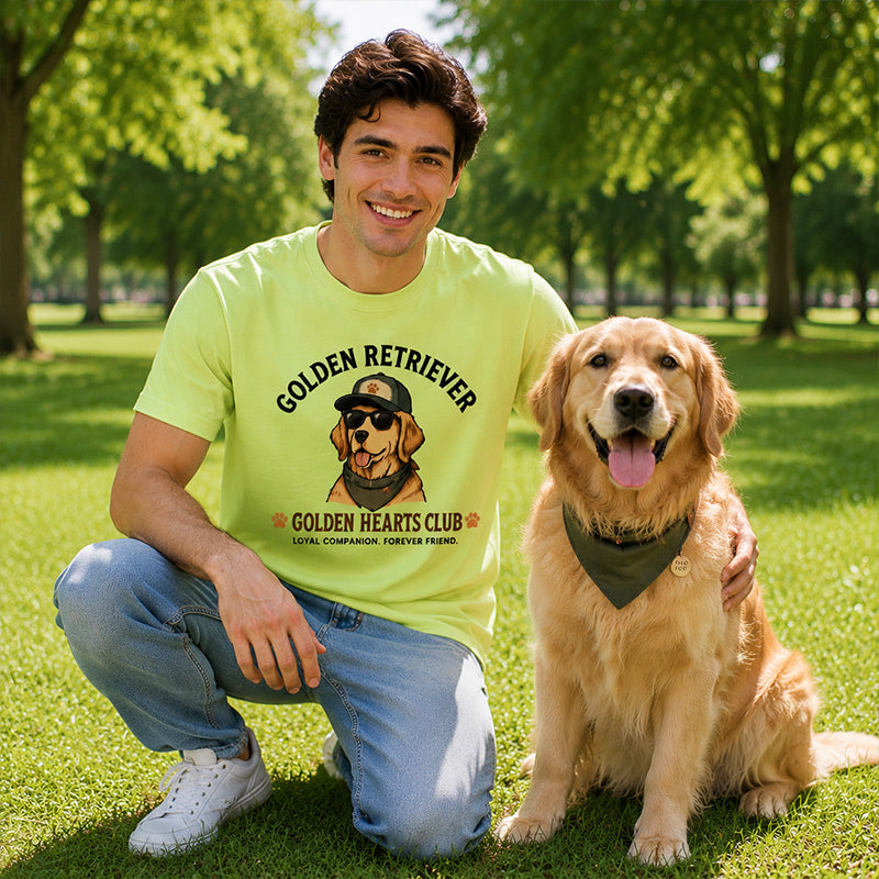 Golden Hearts Club Vintage Golden Retriever Graphic Tee