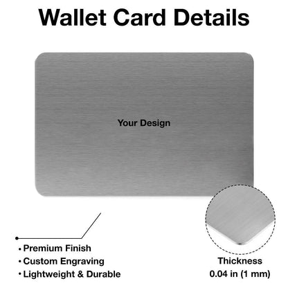 Metal Wallet Card - I Will Carry You With Me Until I See You Again - Memorial Gift From Photo