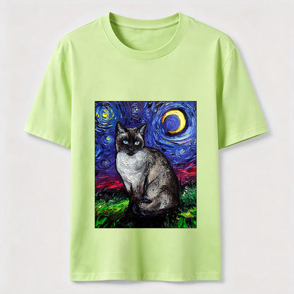 Starry Night Siamese Cat T-Shirt