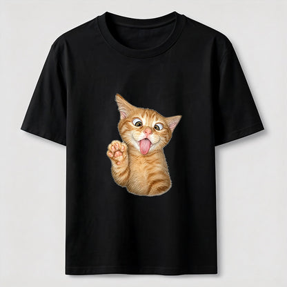 Funny Orange Kitten Wave Tee