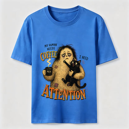 Coffee And Attention Cat T-Shirt