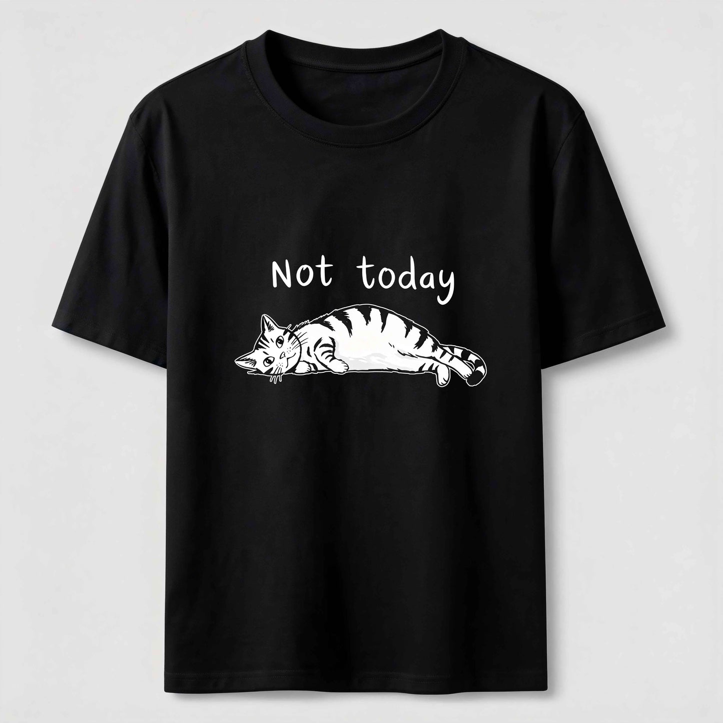 Not Today Funny Lazy Cat Graphic Tee