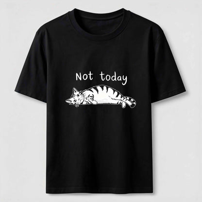 Not Today Funny Lazy Cat Graphic Tee