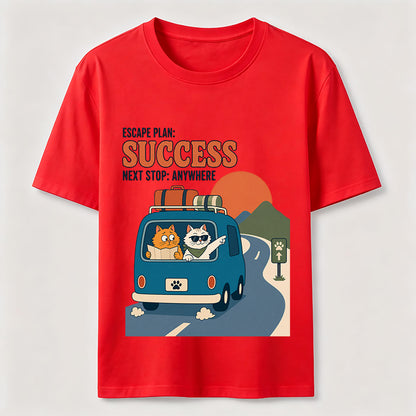 Escape Plan Cat Road Trip T-Shirt