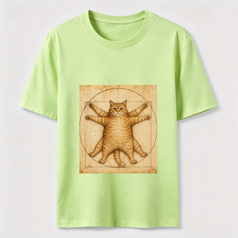 Da Vinci Manuscript Cat Art Graphic Tee
