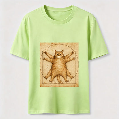 Da Vinci Manuscript Cat Art Graphic Tee