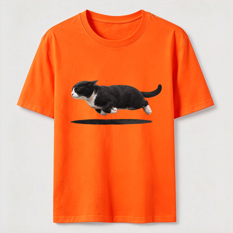 Flying Tuxedo Cat Graphic T-Shirt
