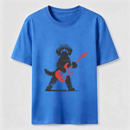 Funny Guitar Playing Puppy Graphic Tee