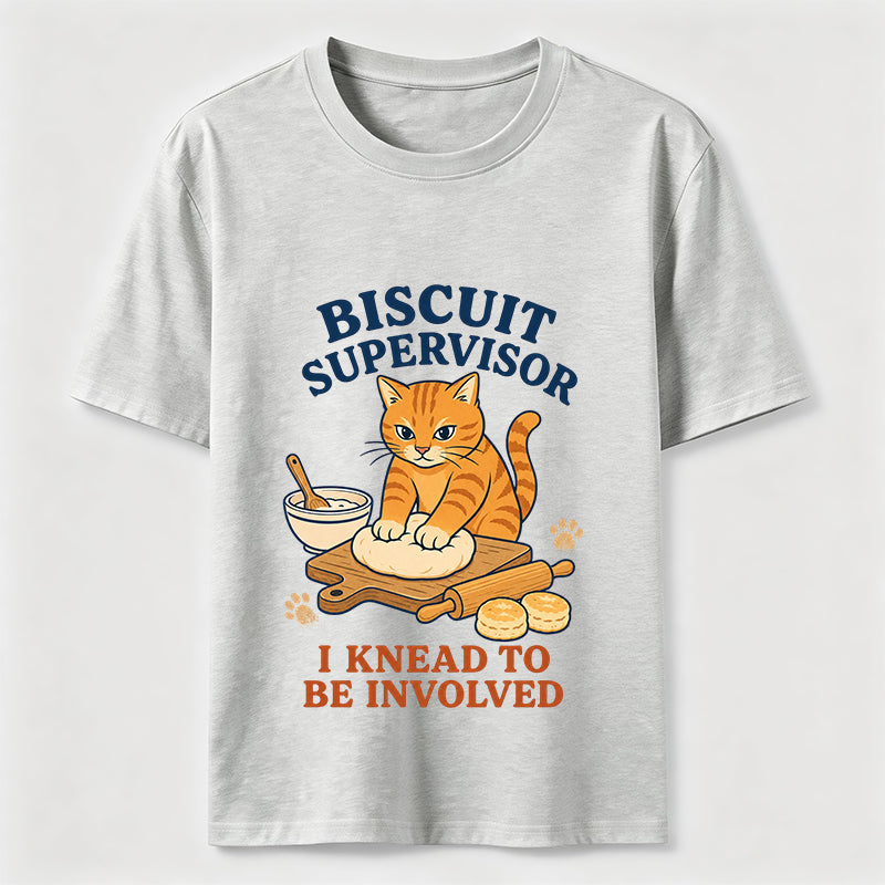 Biscuit Supervisor Funny Baking Cat T-Shirt