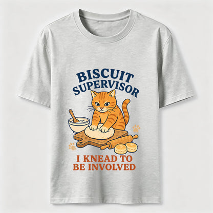 Biscuit Supervisor Funny Baking Cat T-Shirt