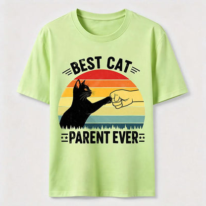 Best Cat Parent Ever T-Shirt Funny Black Cat Graphic