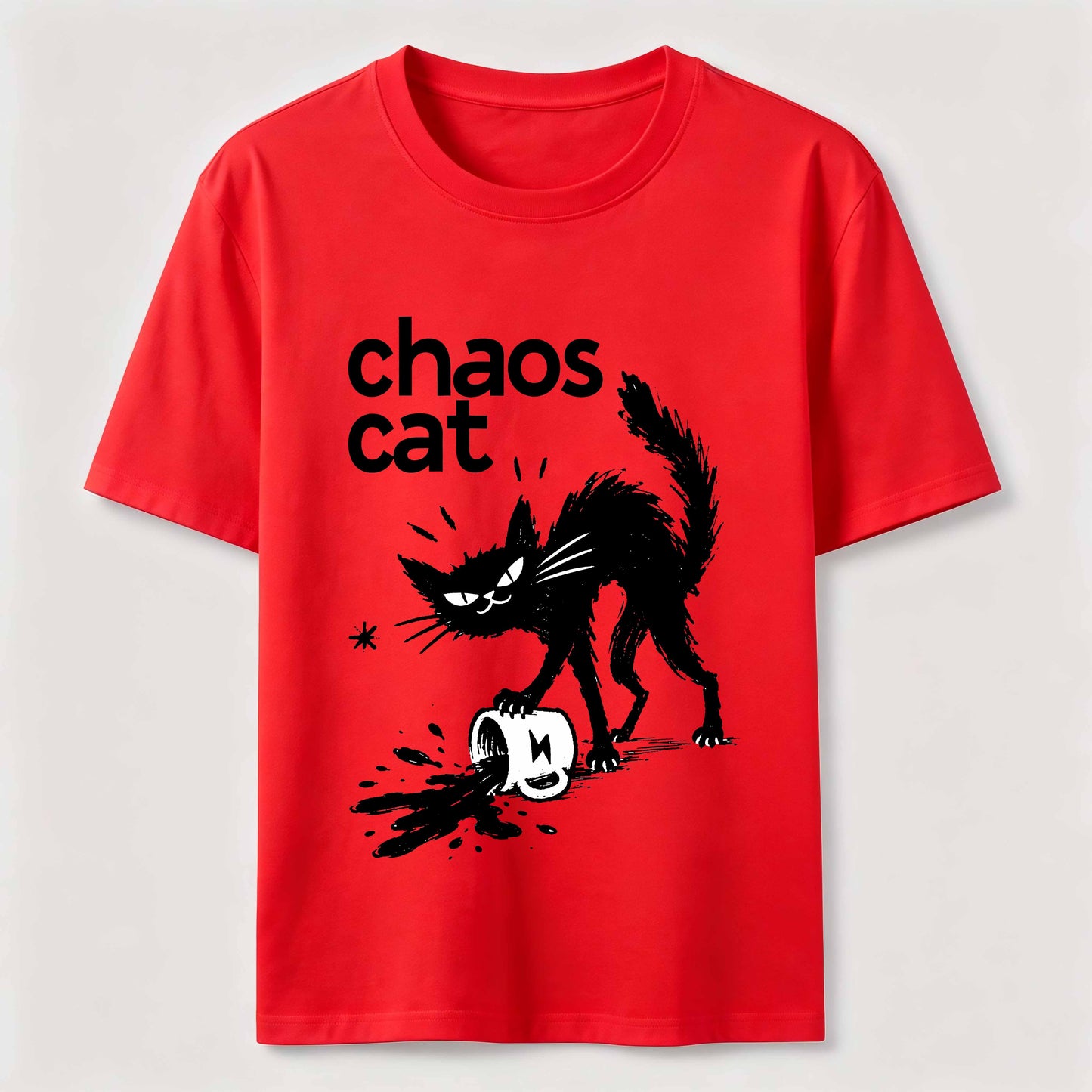 Ink Spill Mischief Cat T-Shirt
