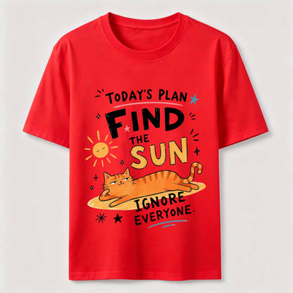 Sun-Seeking Orange Cat T-Shirt