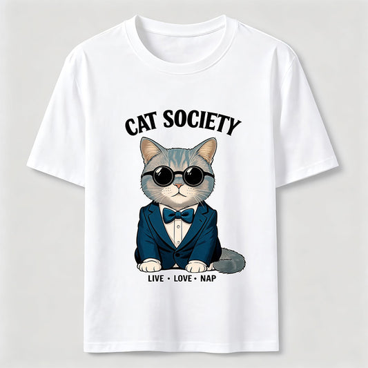 Cat Society Live Love Nap T-Shirt