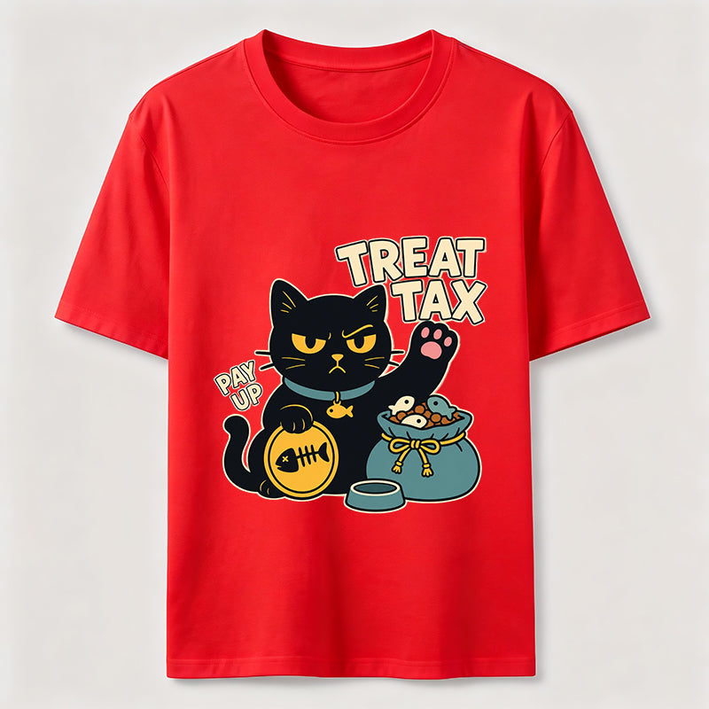My Cat Demands Treat Tax Hilarious Black Cat Tee