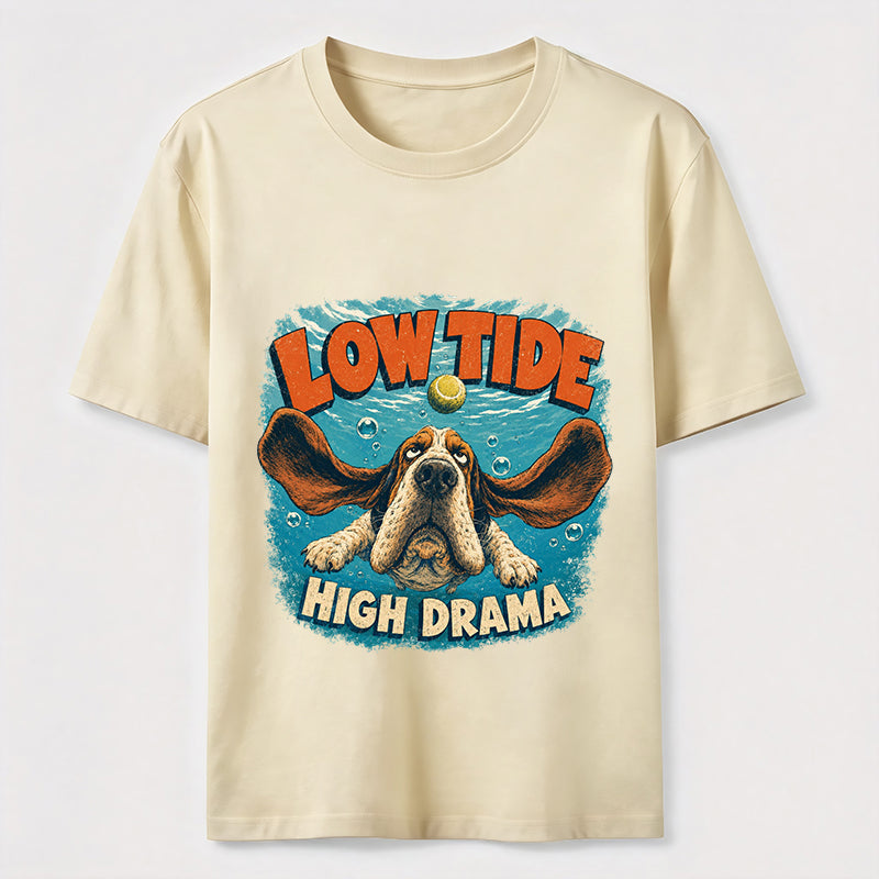Low Tide High Drama Basset Hound T-Shirt