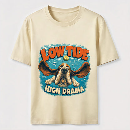 Low Tide High Drama Basset Hound T-Shirt