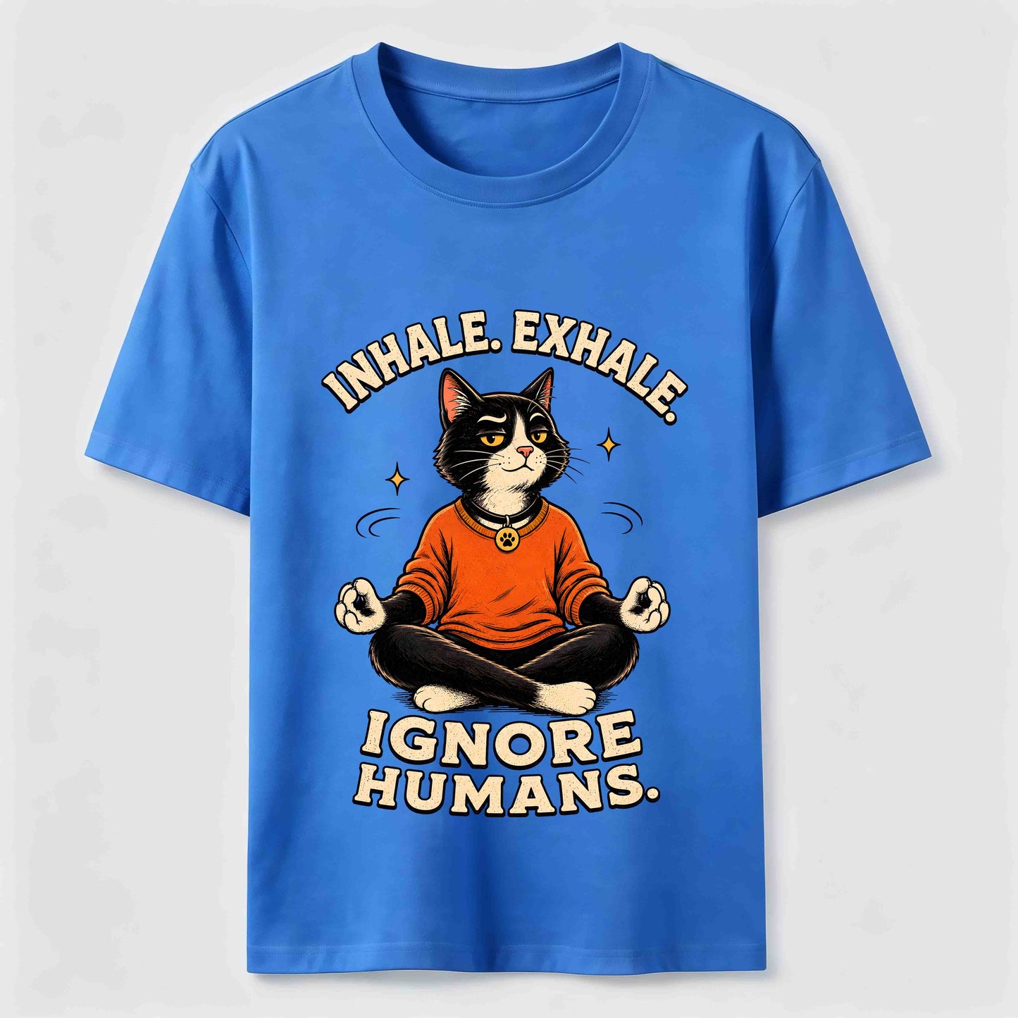 Zen Meditation Cat Humor T-Shirt