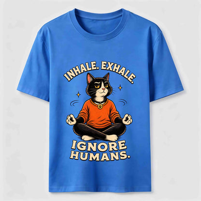 Zen Meditation Cat Humor T-Shirt