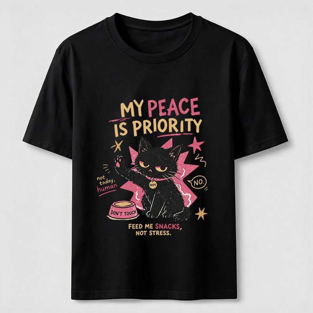 Peace First Black Cat T-Shirt