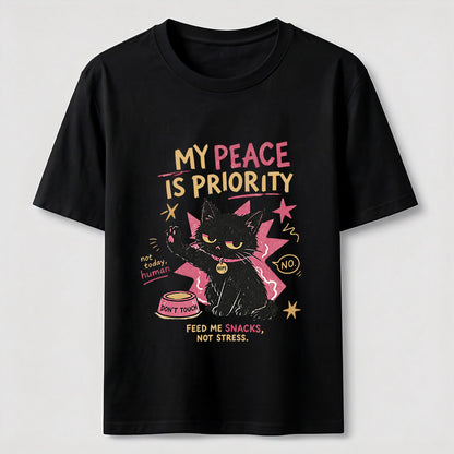 Peace First Black Cat T-Shirt